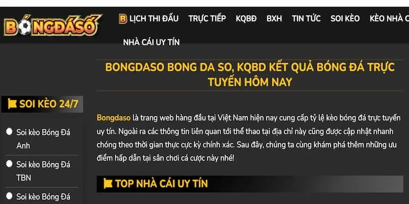 Bongdaso - Cập nhật kèo bóng đá C1 uy tín